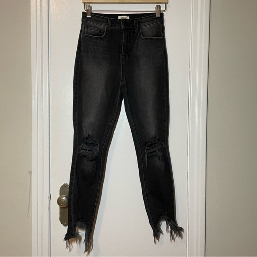 Lagence High Line Skinny High Rise Jeans in Nighttime Destruct Size 26 - Picture 11 of 14
